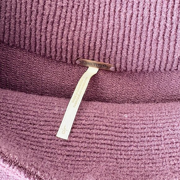 Free People Ottoman Slouchy Tunic Sweater Dress Black Purple Raisin Size Large - Picture 11 of 12